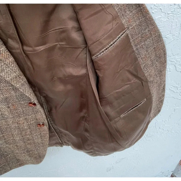 Moda Tallia Mens Long Sleeve Two Buttons Pure Wool Plaid Blazer Jacket Sz L/XL - Picture 11 of 14